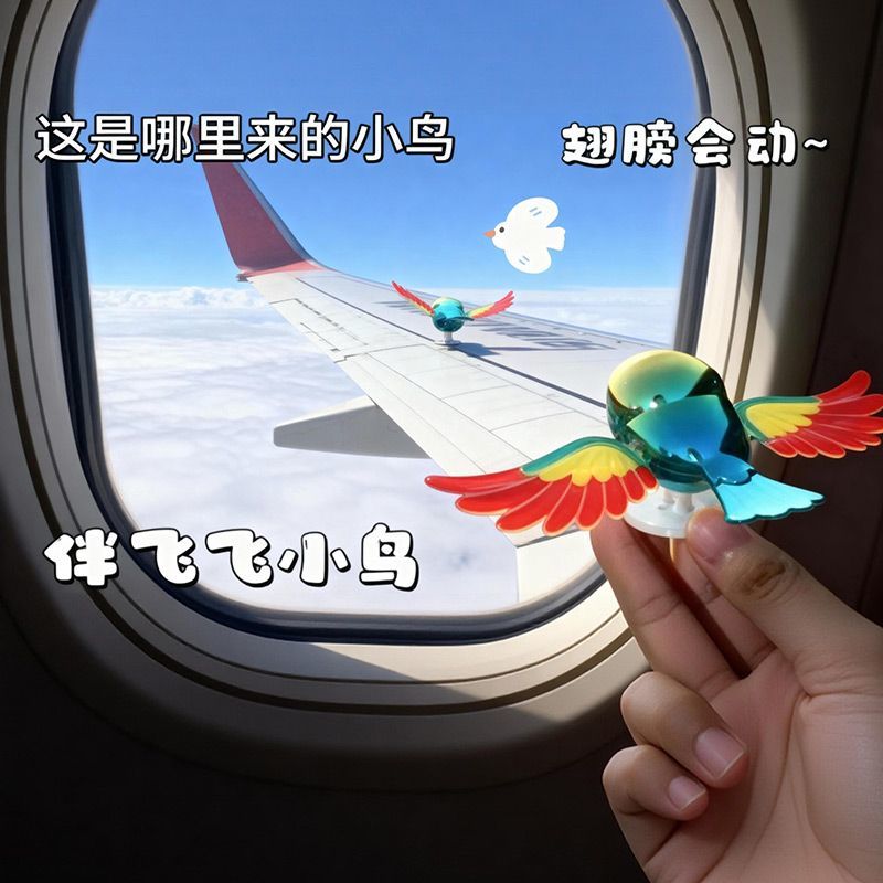 2025爆款伴飞鸟解压趣味汽车摩托车电动车骑行摆件解压玩具