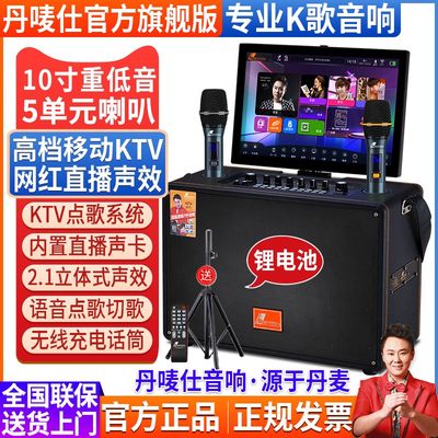 丹唛仕高端便携式移动KTV广场舞音响家用K歌2.1立体声带视频音箱