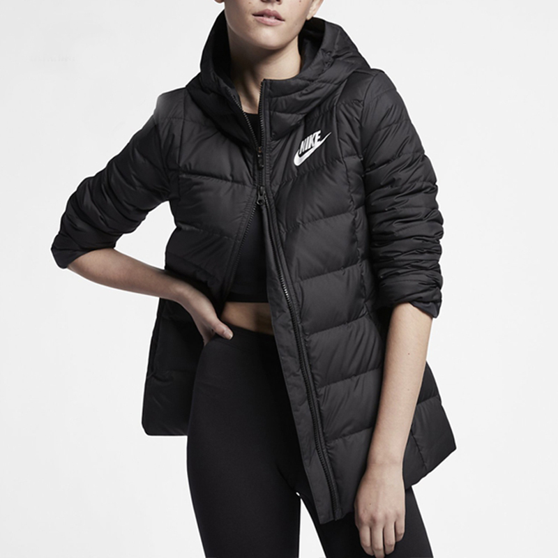 nike耐克女装2022春季新款运动服保暖夹克连帽羽绒服aj7424-010