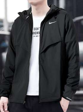 nike耐克防晒衣男夏季透气快干运动服休闲连帽皮肤衣外套男FB7541