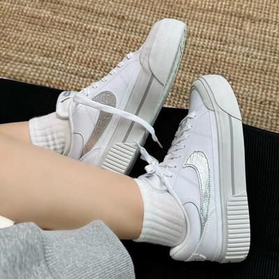 Nike耐克女鞋COURT LEGACY白银色低帮平底鞋小白鞋板鞋HQ2307-100