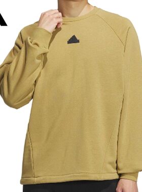 阿迪达斯男时尚2025秋百搭印花运动休闲圆领长袖套头厚棉TJI8672