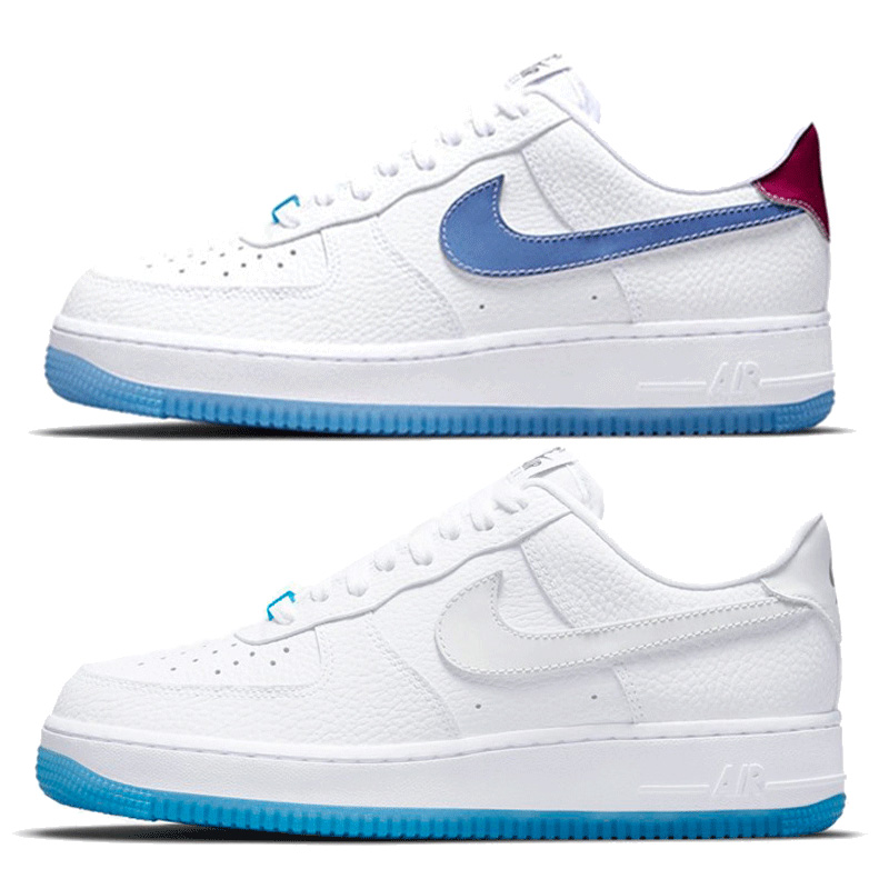 耐克女鞋air force 1af1白蓝热感应镭射变色龙空军板鞋da8301-101