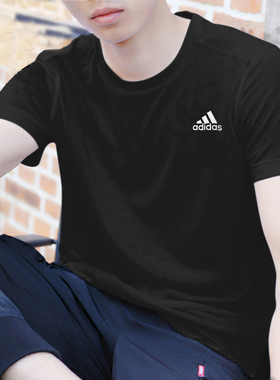 Adidas阿迪达斯短袖男2024夏季纯棉休闲运动服薄款透气T恤GK9640