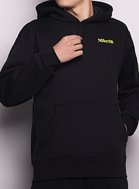 Nike耐克SB卫衣男装春新款加绒运动卫衣印花套头衫DA4256-010