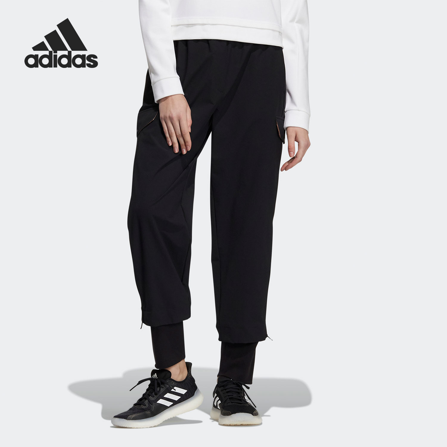 Adidas阿迪达斯官方正品2024夏季新款女子休闲运动长裤 H09757-封面