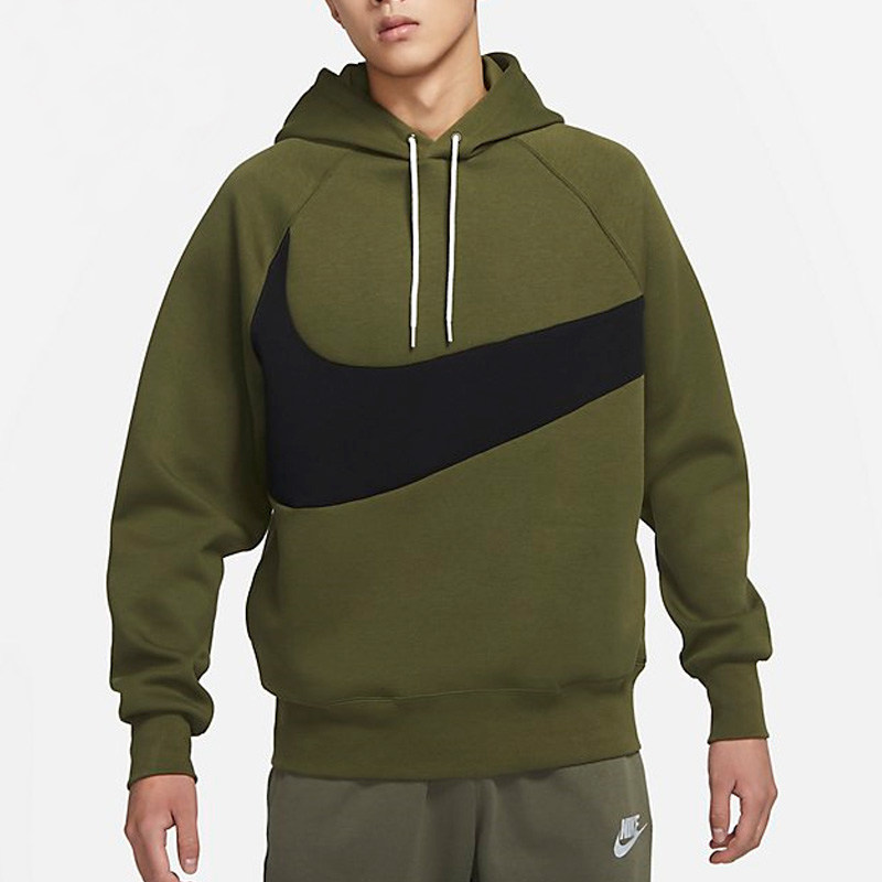 nike耐克卫衣男装2024秋冬新款绿色连帽跑步宽松运动服dd8223-326