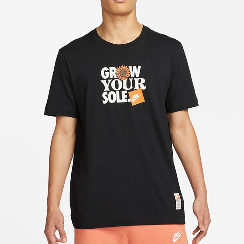 nike耐克向日葵印花短袖男装新款圆领休闲宽松训练t恤dq1038-010