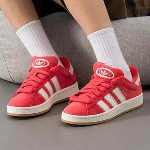 阿迪达斯三叶草女鞋红色厚底休闲鞋2025冬季新款低帮运动鞋JQ5805