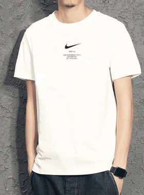 Nike耐克男装2024夏季新款运动服透气宽松圆领白色T恤DZ2882-100