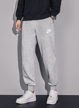 Nike耐克正品纯棉灰色长裤男针织薄款束脚裤透气运动休闲裤BV2763