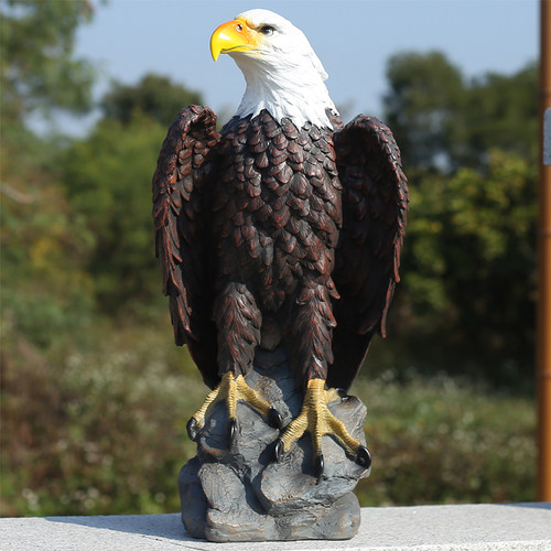 户外仿真大号老鹰树脂雕塑庭院花园装饰草坪景观鸟类模型工艺摆件
