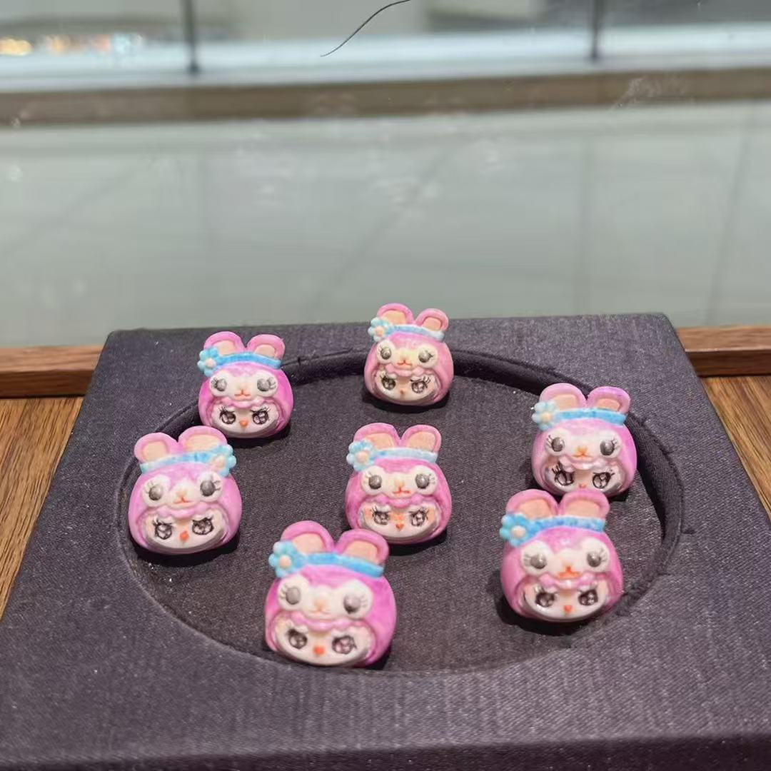 精品鹿角根付拉布布diy手工编织手绳项链文玩佛珠手串配饰品隔珠