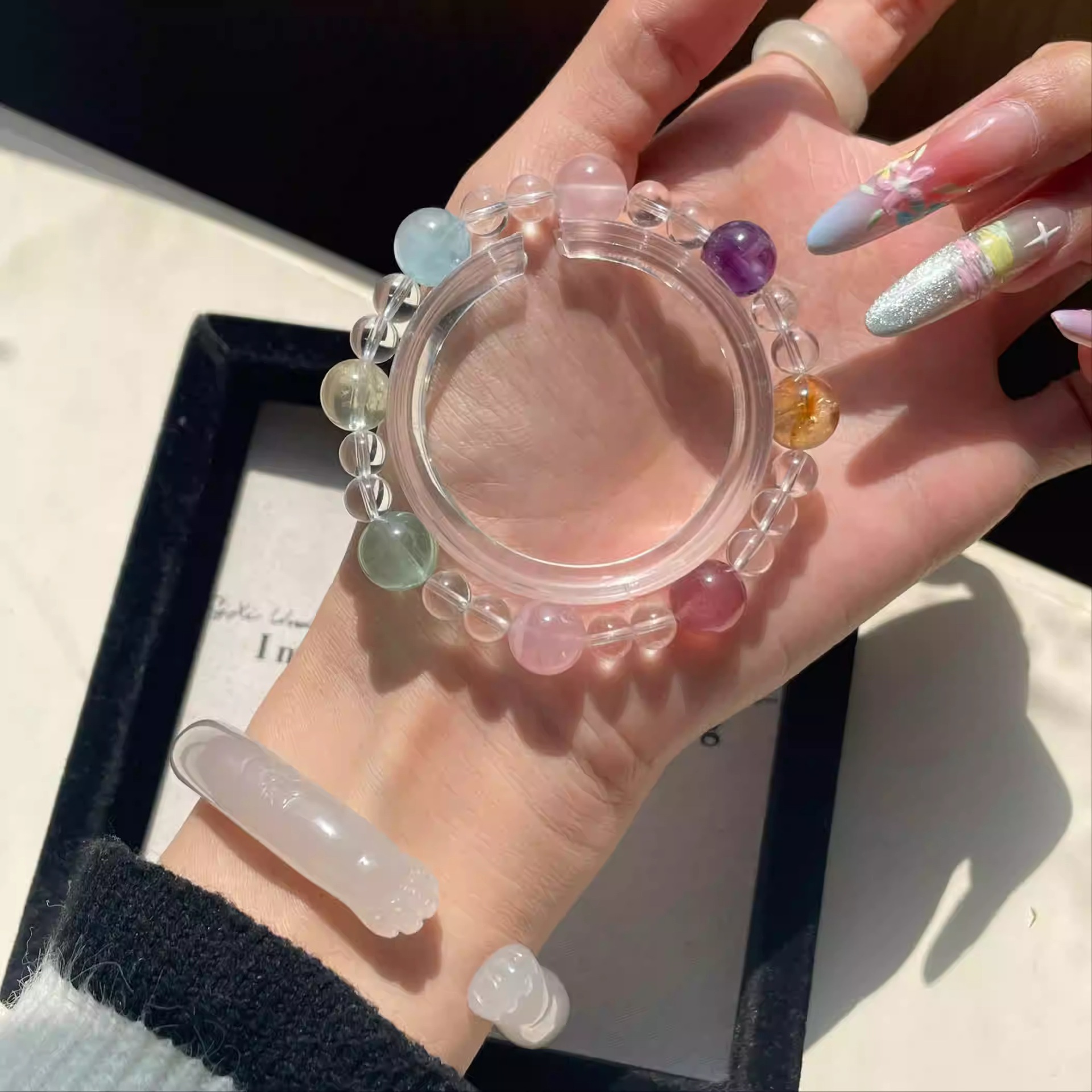 糖果多宝手链女款高颜值转运天然水晶手串昭昭如愿小众简约白水晶