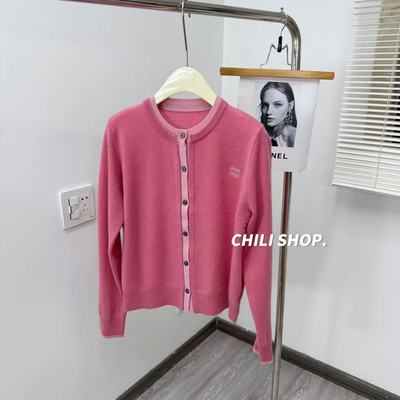 【英英Chili】撞色假两件设计100全羊毛针织毛衣MM 12.13