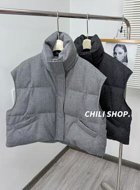 【英英Chili】桑蚕丝羊毛面料高货90白鹅绒欧货羽绒马甲PH 12.30