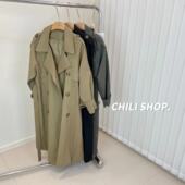 风衣外套 08.06 宽松设计师款 涤纶休闲宽松长款 英英Chili 阔版