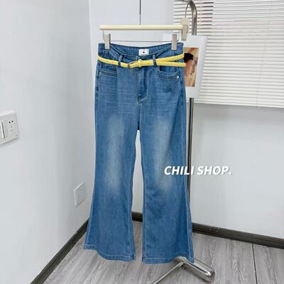 【英英Chili】韩系直筒微喇百搭休闲薄天丝牛仔裤BR 03.27