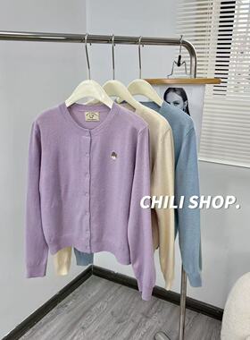 【英英Chili】bu退换 韩系小可爱风超细100全羊毛针织开衫 03.16