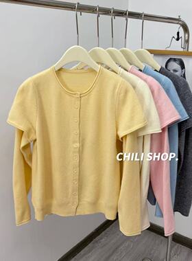 【英英Chili】袖套假两件设计韩系减龄100全羊毛针织毛衣H 01.20