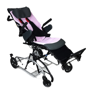 中进儿童轮椅车轻便可折叠可躺便携铝合金脑瘫儿童推车小孩手推车