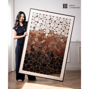 真牛皮手工艺稀有艺术画中古风别墅客厅高级挂画 颐画官方正品