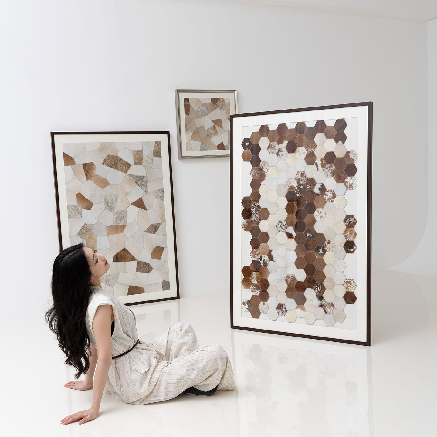 颐画原创真牛皮画《有道》立体工艺装饰画客厅沙发玄关装饰画