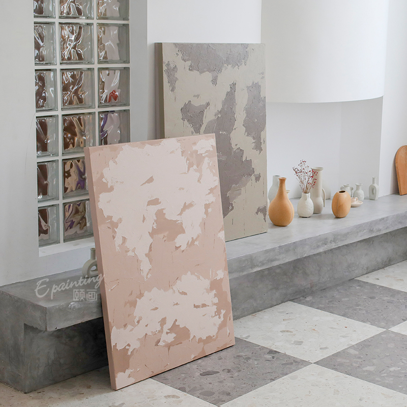 E painting手绘油画 ＜旧印记＞ 侘寂wabisabi抽象后现代客厅挂画
