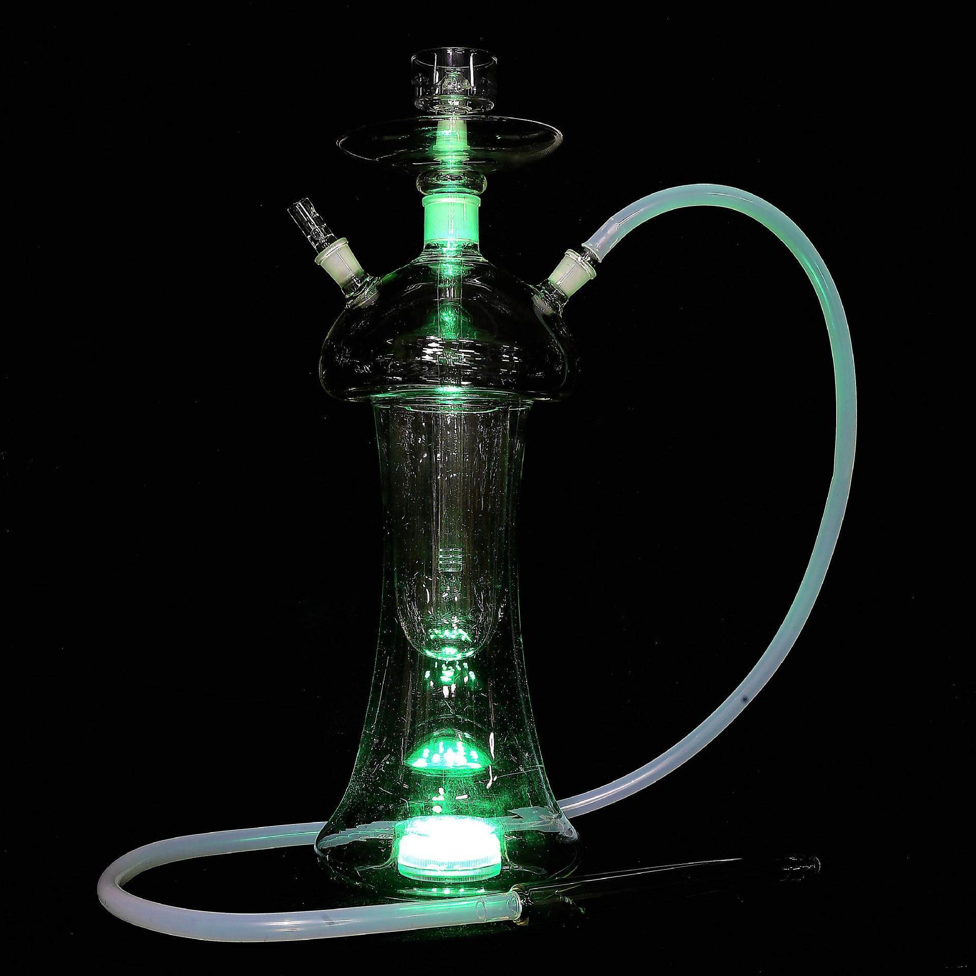 跨境货源水烟 阿拉伯水烟全套 玻璃水烟壶 LED灯水烟配件hookah