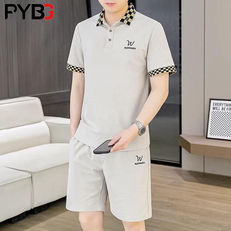 高级感POLO衫男士休闲套装2025夏季新款潮流短袖t恤短裤搭配一套