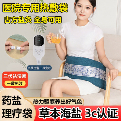 中医医院专用热敷袋海盐粗盐电加热家用肩颈腰部电热理疗艾灸包