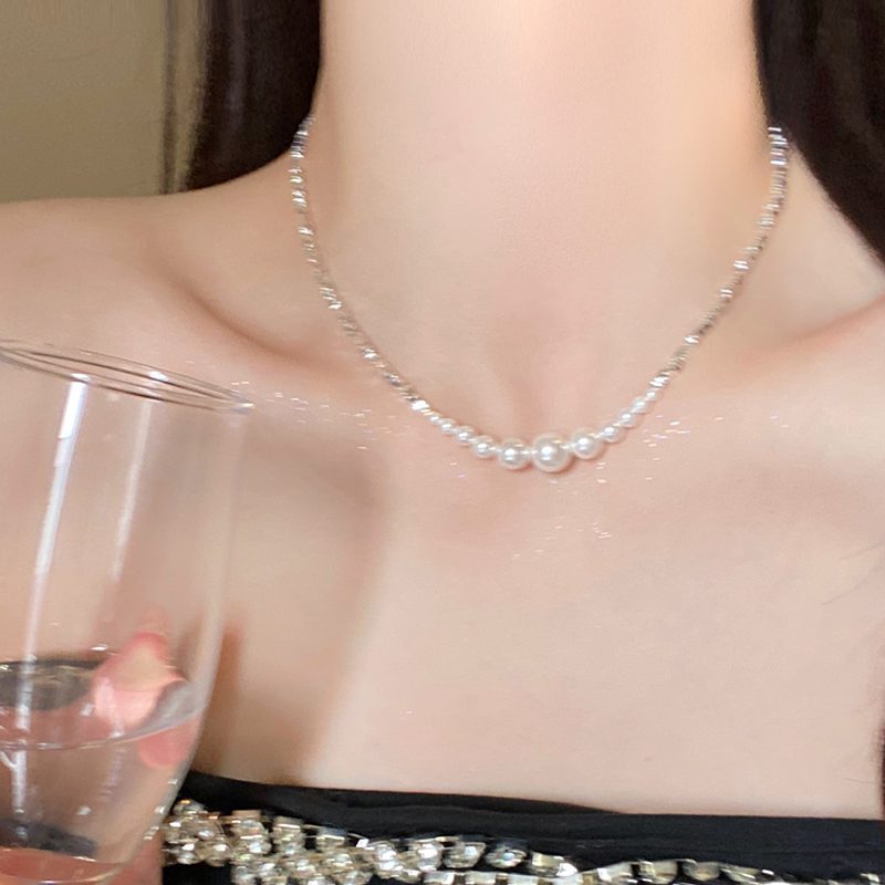 施家大串珠碎银几两项链女优雅