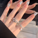 开口素圈戒指环 冷淡风珍珠戒指女小众设计液态氚气戒指女时尚 个性