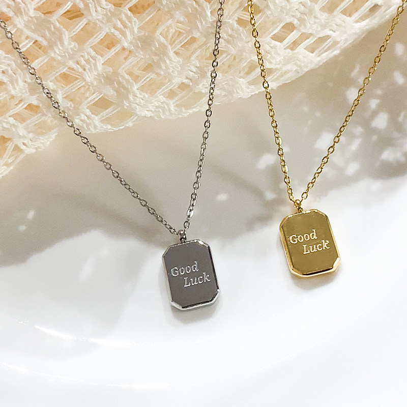 goodluck幸运钛钢项链女简约风