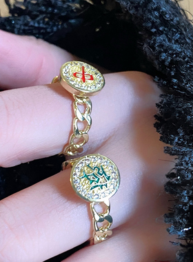 麻将开口戒指女个性别致百搭