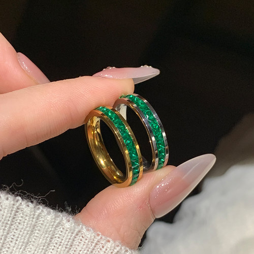 绿钻满天星戒指女钛钢不怕碰水