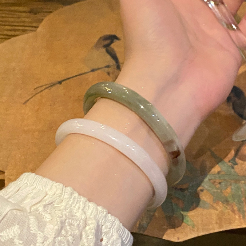 东方美！新中式叮当镯子玉手镯女款素圈手镯轻奢小众精致手环饰品
