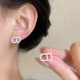 CD字母锆石耳钉耳饰女独特耳环秋冬高级感气质耳坠耳扣新款 耳饰品