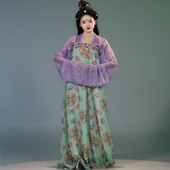 飘逸薄桑蚕原创汉服 永乐唐制敦煌配色齐胸破裙墨名堂夏季 真丝