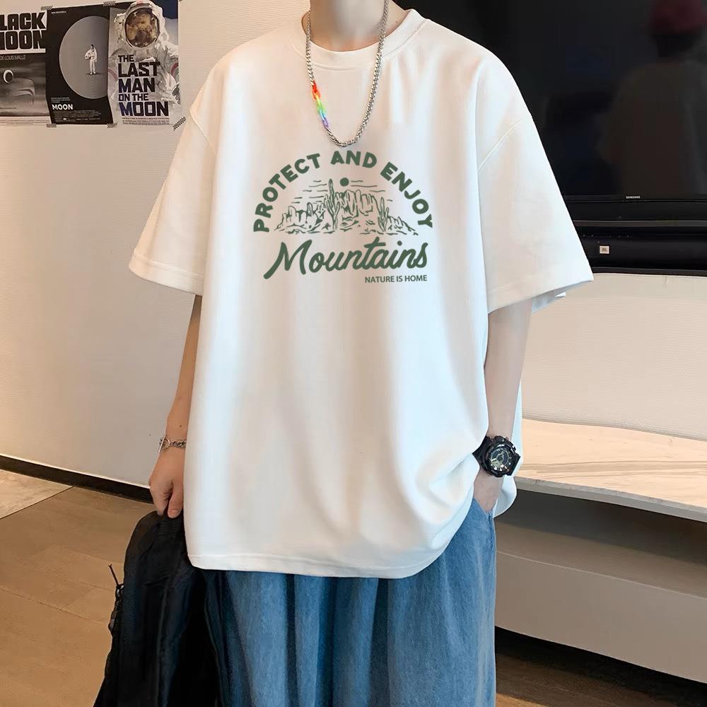 小n尼力潮流穿搭 重磅纯棉短袖t恤男潮牌印花男装上衣休闲百搭打