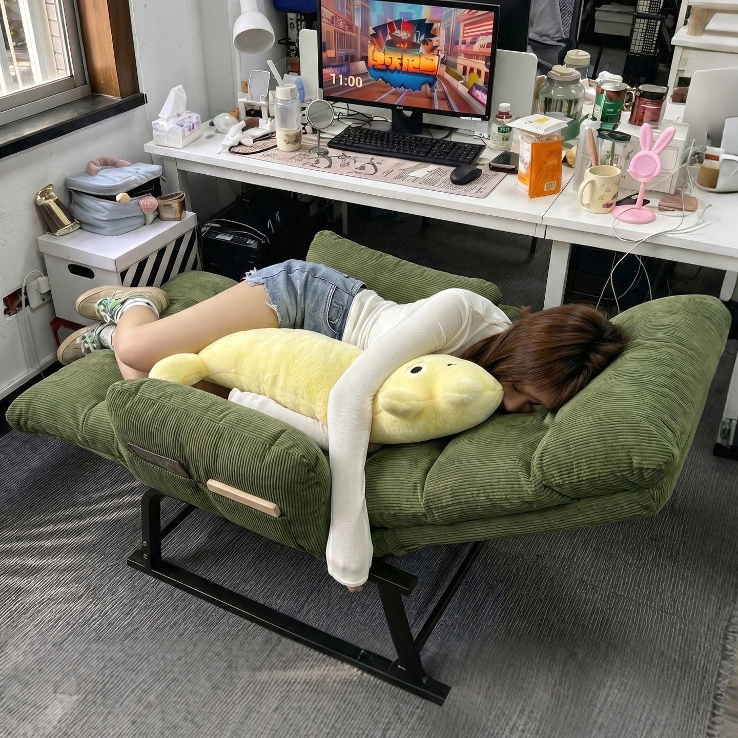 宿舍大学生折叠躺椅坐睡两用图片