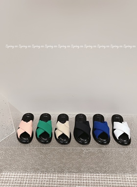 【Spring zzz】23c夏季新款 踩屎感～面包拖系列  交叉带沙滩拖鞋