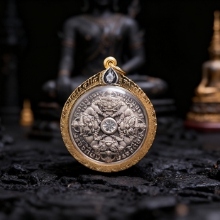 照镜拉胡吊坠 2555 意大利鎏金壳 龙婆年 泰佛佑泰国佛牌真品