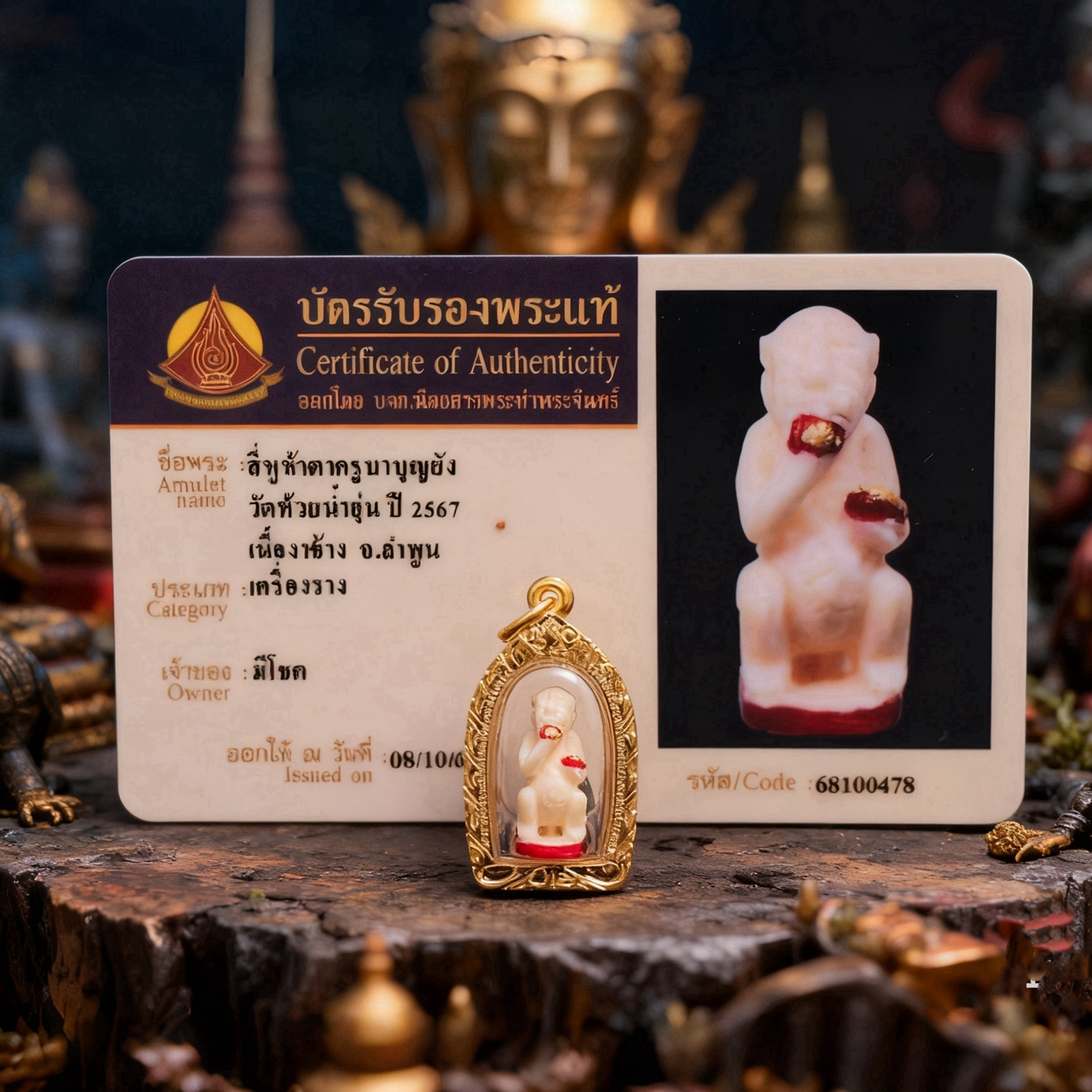 古巴博洋2567牙雕五眼四耳