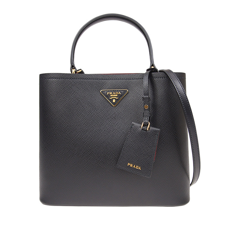 Prada 普拉达 女士牛皮LOGO饰百搭女士手提时尚休闲单肩斜跨包