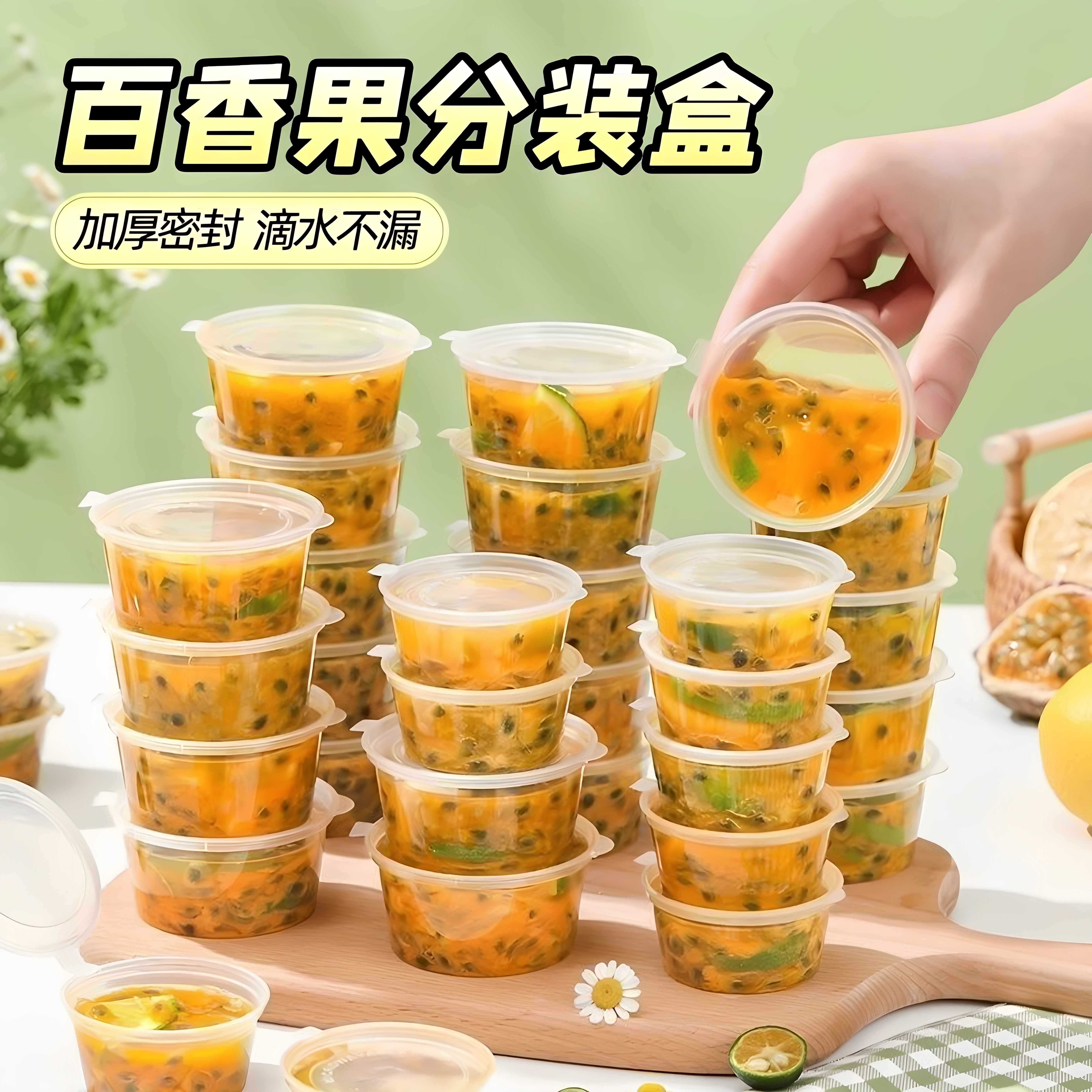 百香果分装神器一次性调料盒酱料蘸料冷冻柠檬小冰格制冰小打包盒