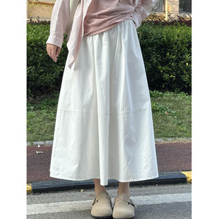 薄款 夏季 胖妹妹高腰宽松显瘦大摆蓬蓬伞 a字半身裙女大尺码 中长版