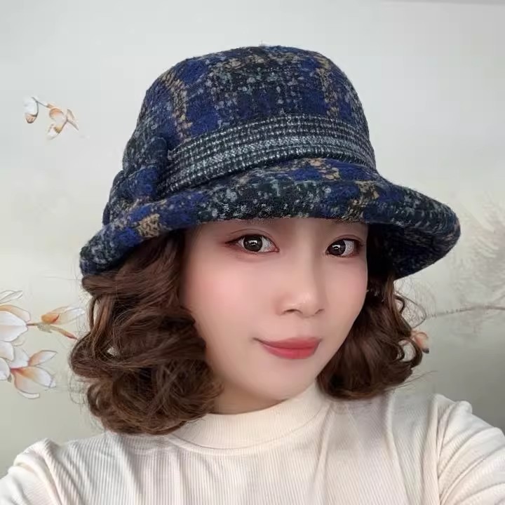 帽子假发一体女秋冬气质短卷发