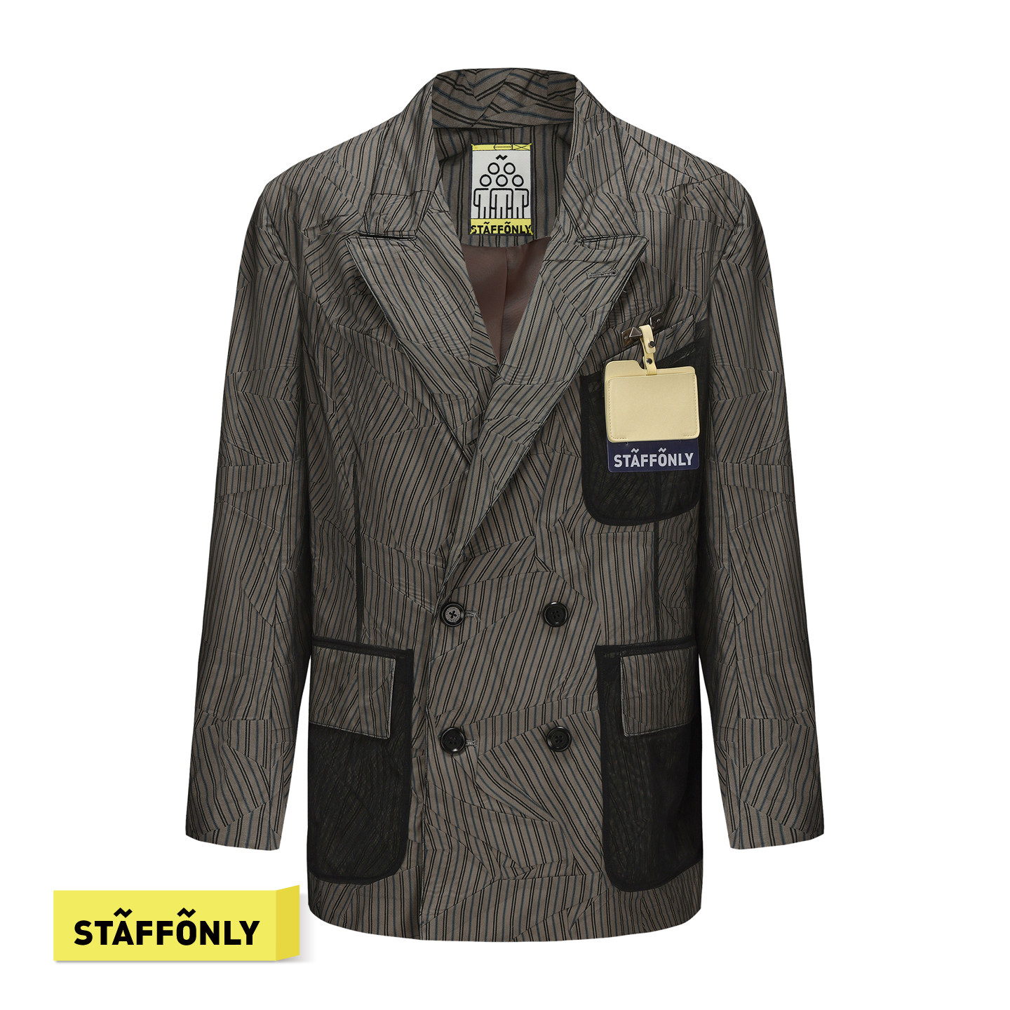 STAFFONLY 驼色褶皱西装口袋设计款潮牌男女款西服上衣26春夏新品