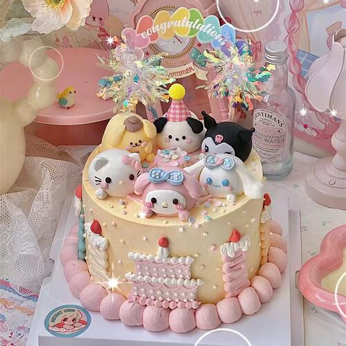 可爱造型三丽欧蛋糕装饰摆件kt猫美乐蒂乌萨奇头像生日装扮插件 - 封面